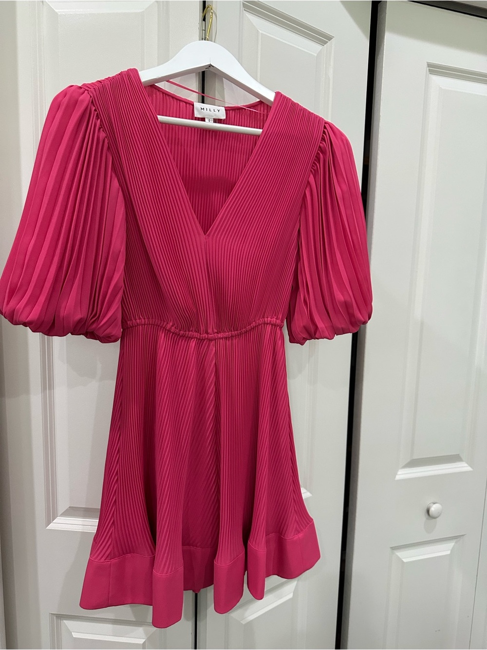 Milly Hot Pink Pleated Dress